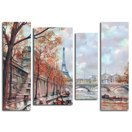 Модульная картина АРТ, пейзаж, мост в Париже