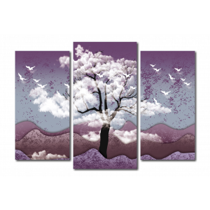 Модульная картина Дерево облако