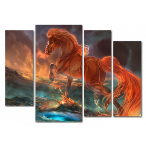 Модульная картина Огнегривый конь